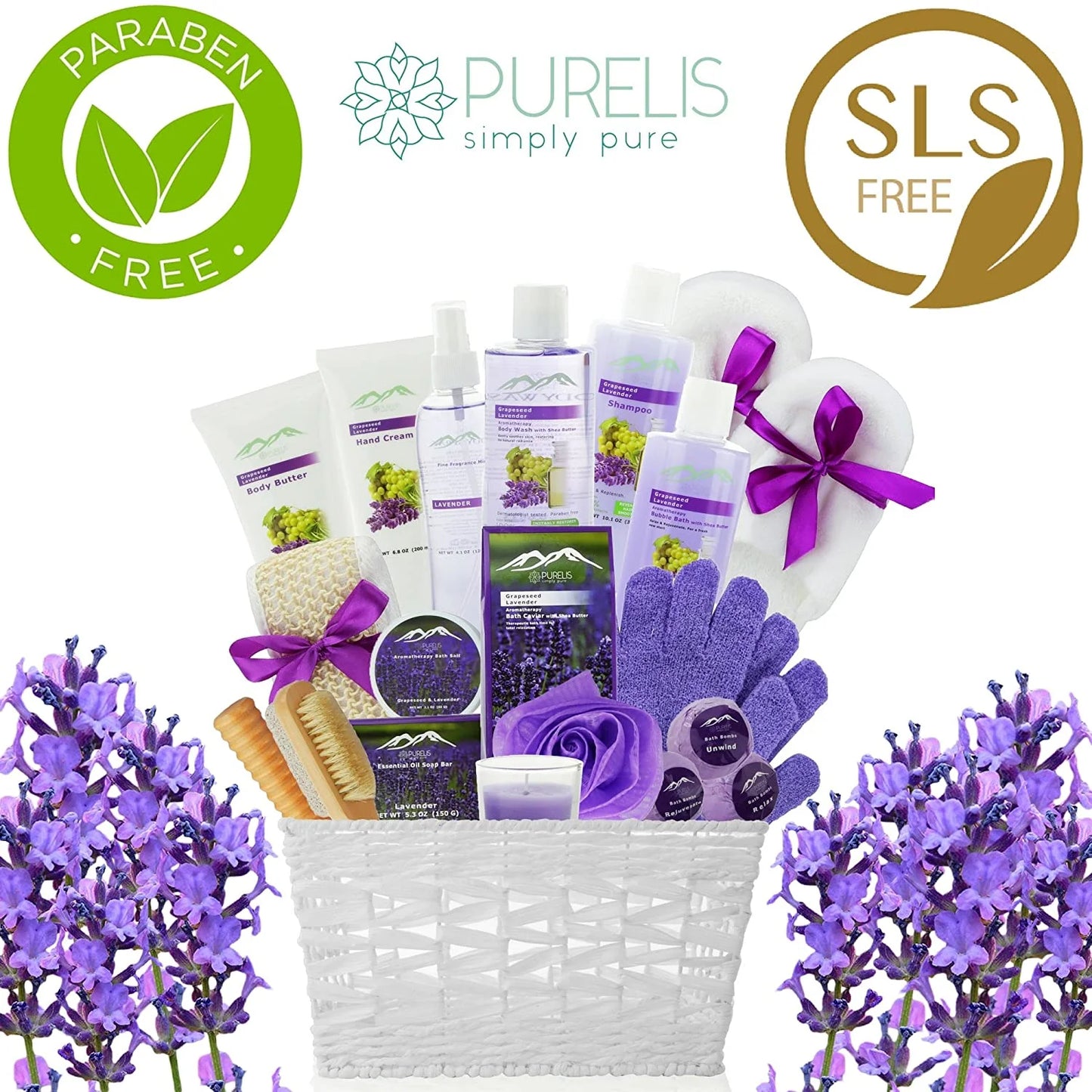 Grapeseed & Lavender Deluxe Xl Gourmet Spa Gift Basket