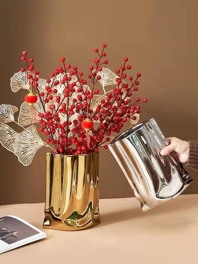 Chrome Flower Vase