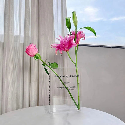 Clear Book Flower Vase