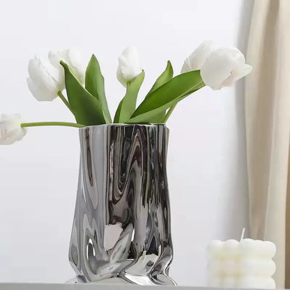 Chrome Flower Vase