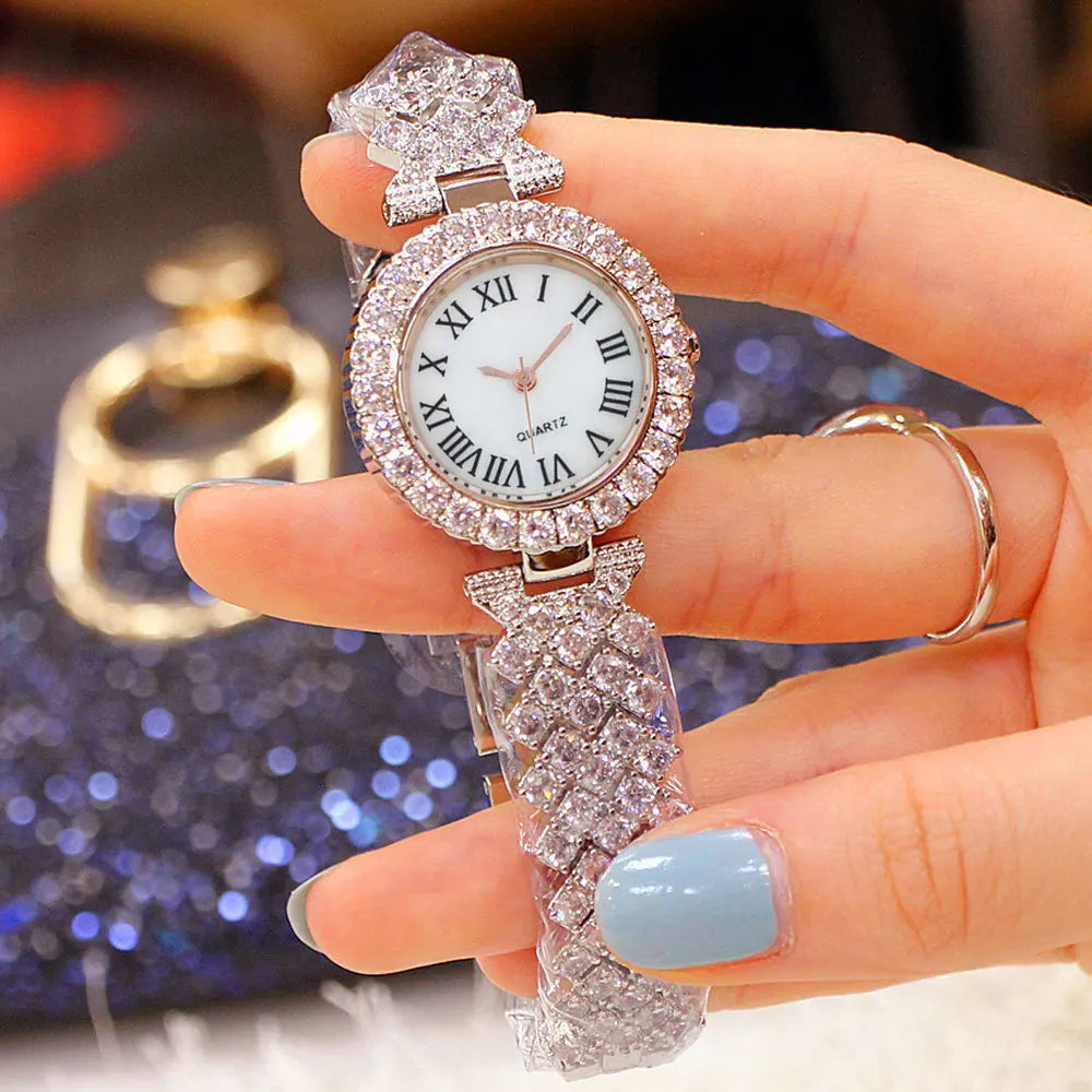 Diamond Watch + Bracelet Gift Set