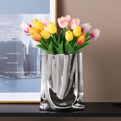 Chrome Flower Vase