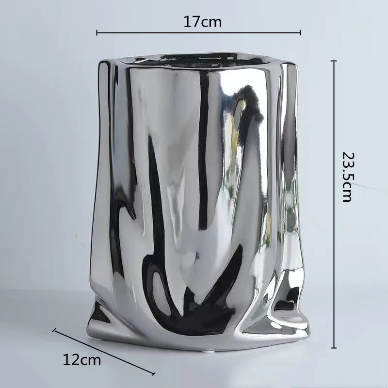 Chrome Flower Vase