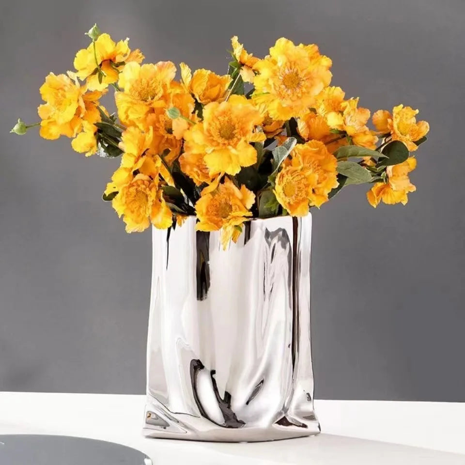 Chrome Flower Vase