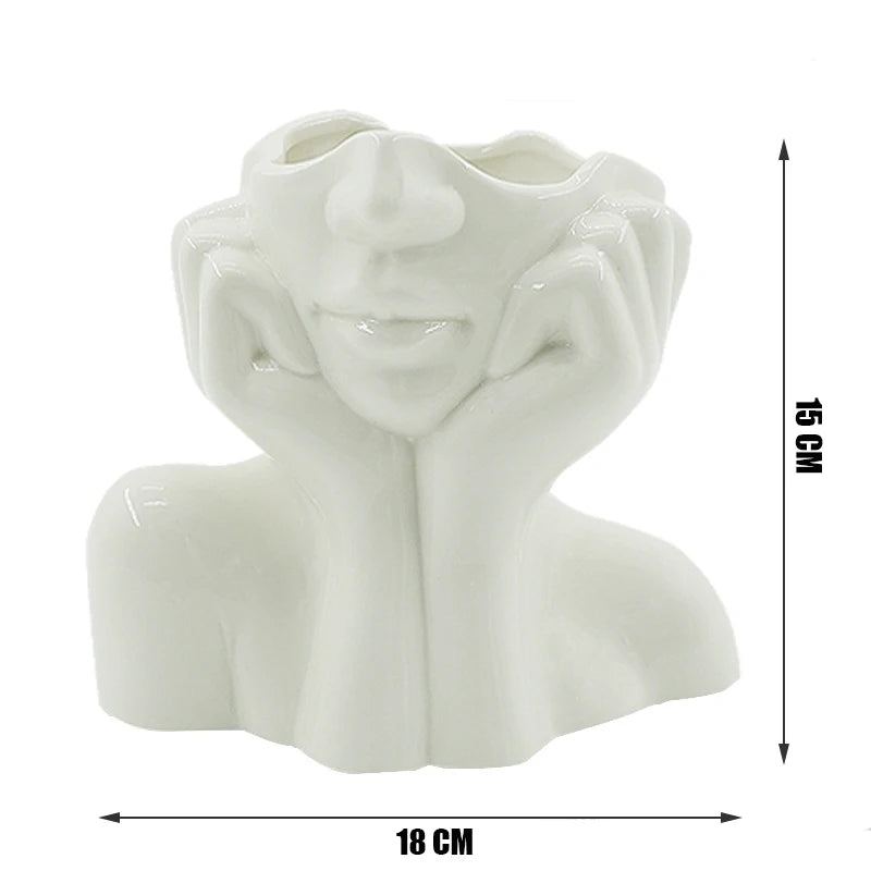 Faces Ceramic Vase