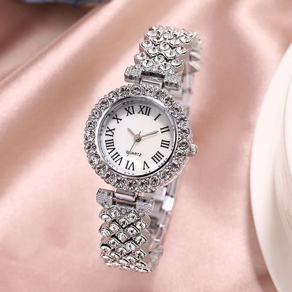 Diamond Watch + Bracelet Gift Set