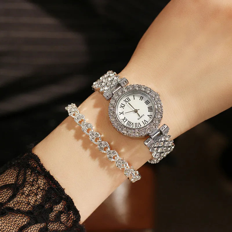 Diamond Watch + Bracelet Gift Set