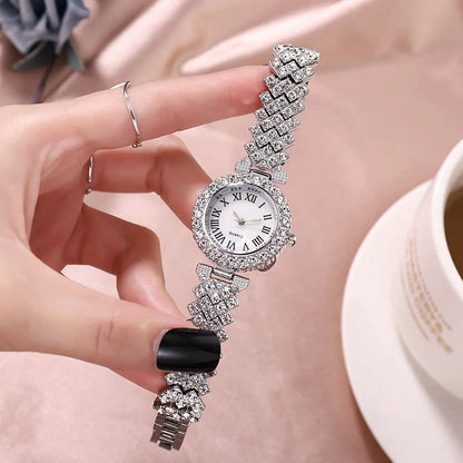 Diamond Watch + Bracelet Gift Set