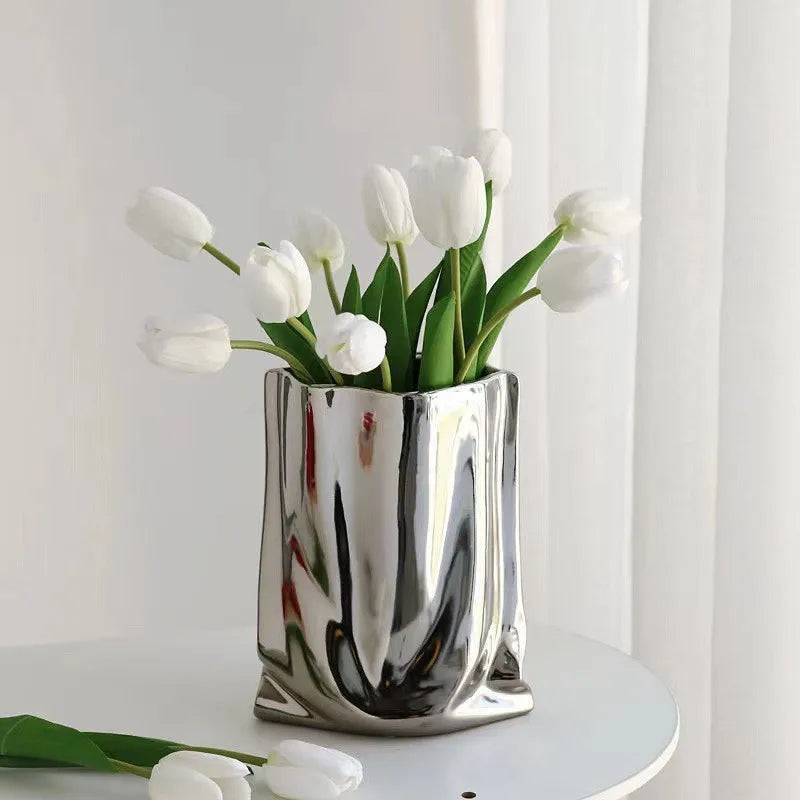 Chrome Flower Vase