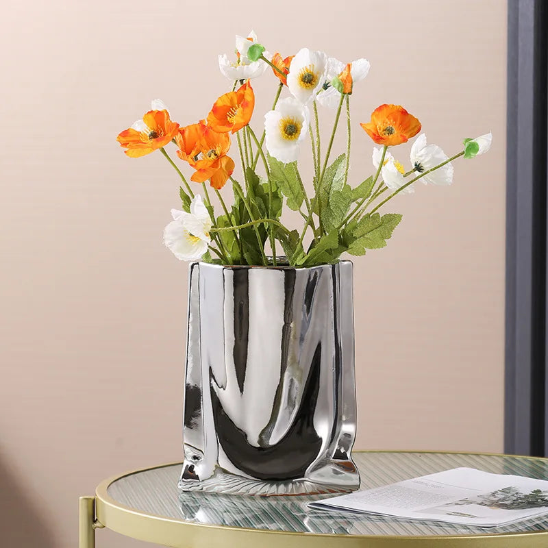 Chrome Flower Vase