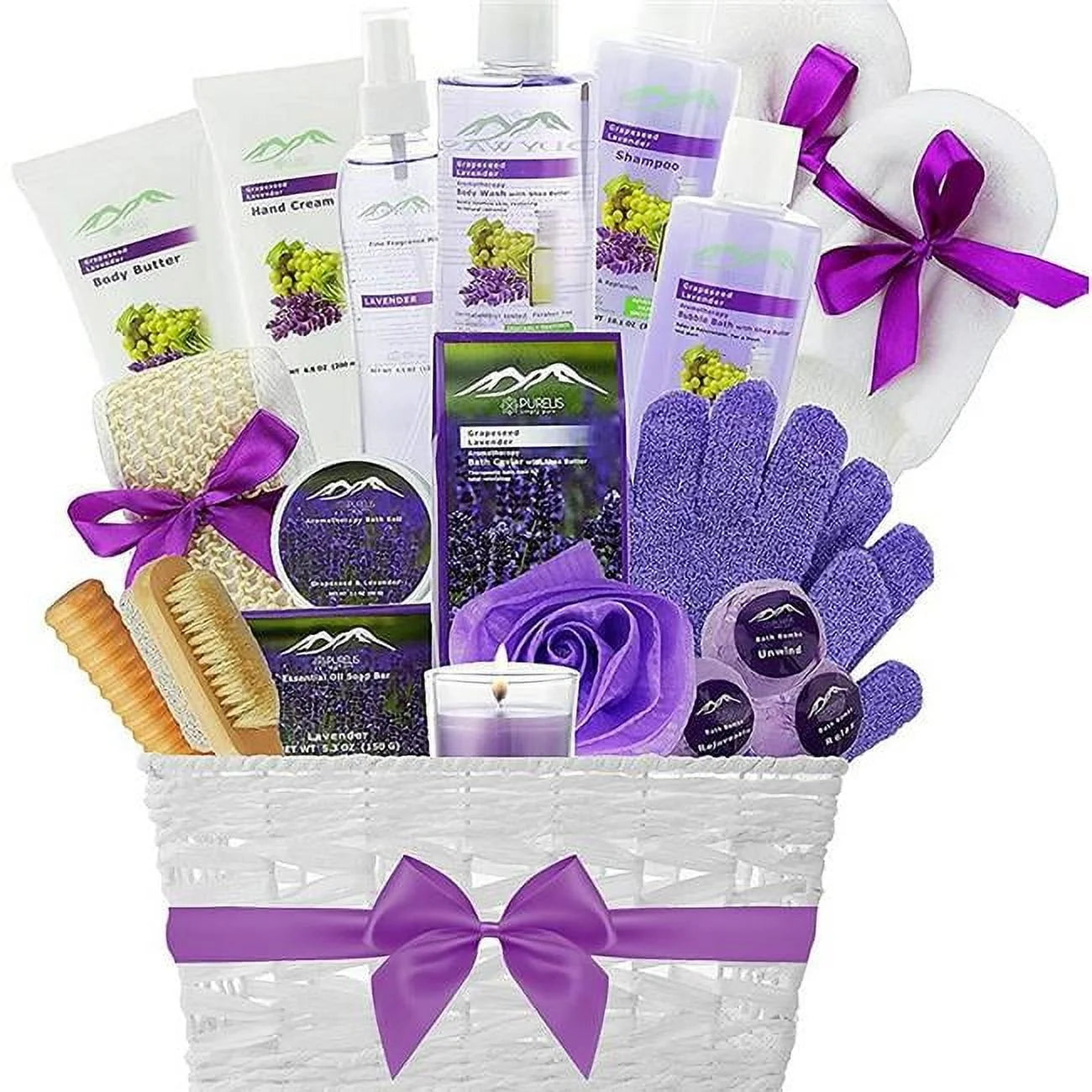 Grapeseed & Lavender Deluxe Xl Gourmet Spa Gift Basket